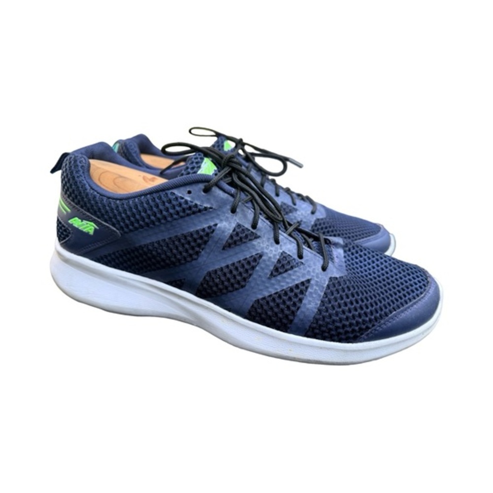 Avia Navy and Green Memory Foam Comfort Men's Athletic Mesh Sneakers Sz 12